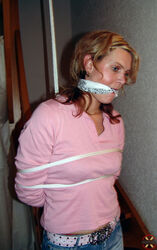 cleave ball-gagged restrain bondage. Photo #1